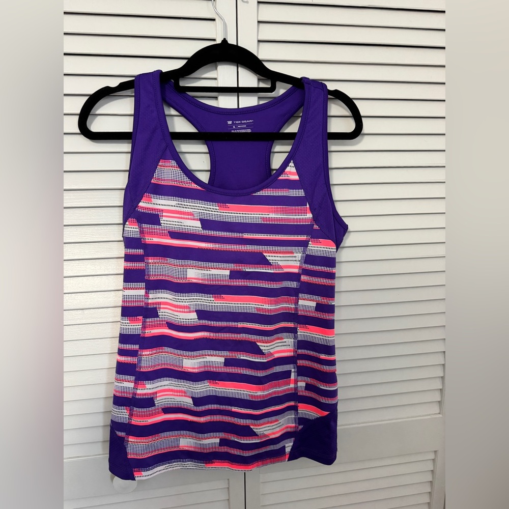 Tek Gear Vibrant Striped Workout Tank Top Size XL